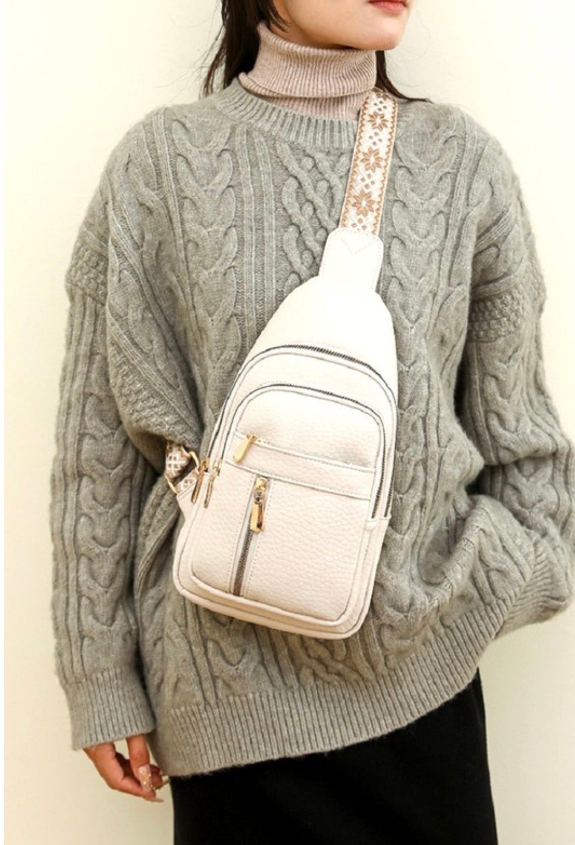 ZEN Vegan Leather Crossbody Sling Chest Pack Bag