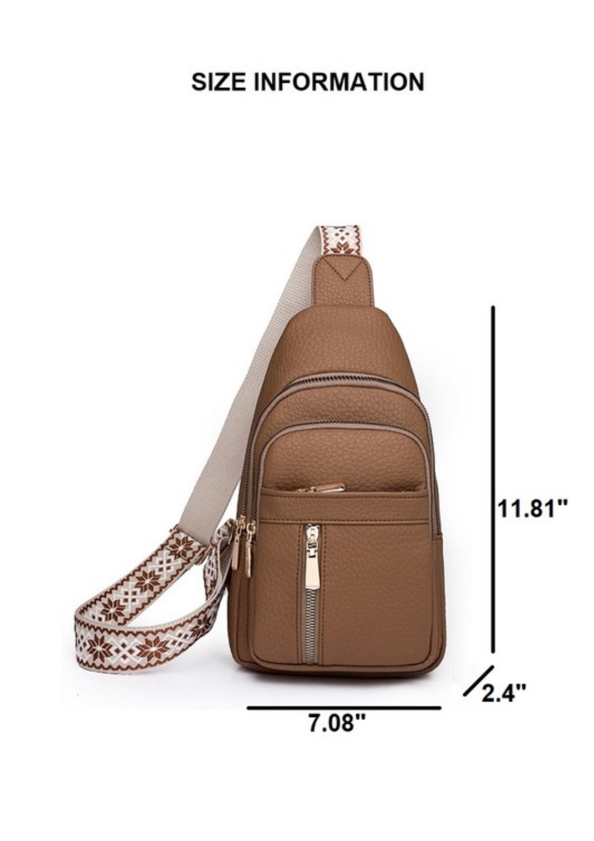 ZEN Vegan Leather Crossbody Sling Chest Pack Bag