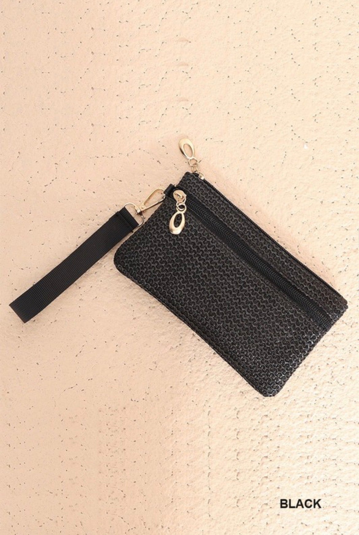 ZEN Boho Woven Straw Wristlet Wallet Bag