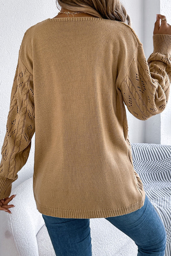 AD L/S Cable Cardigan Sweater