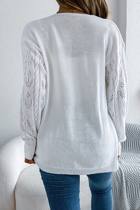 AD L/S Cable Cardigan Sweater