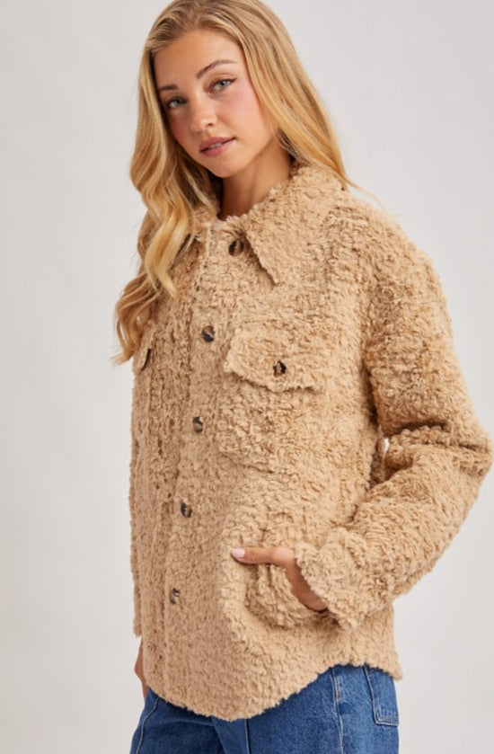 Bluivy Boucle Woven Jacket Latte