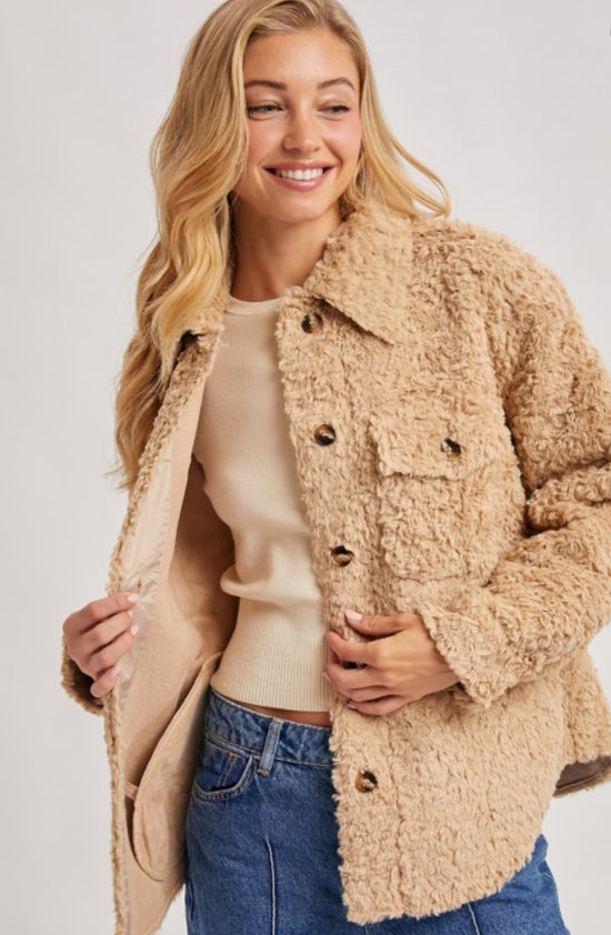 Bluivy Boucle Woven Jacket Latte