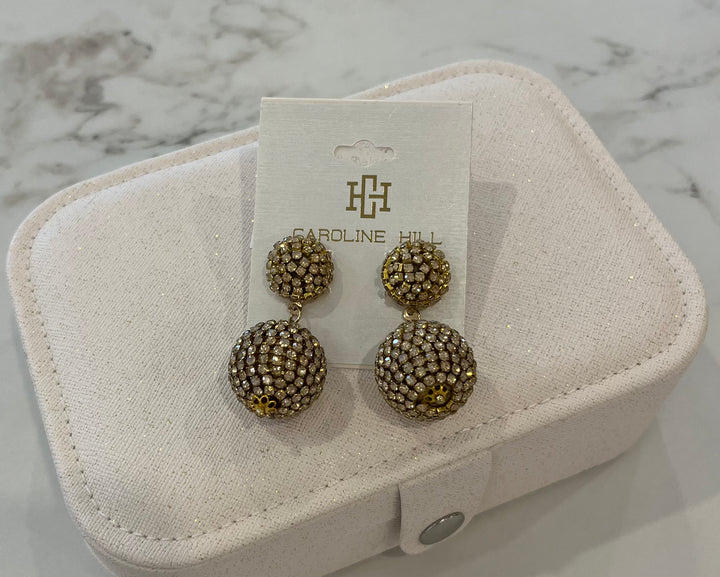 CH 814 CZ Double Ball Earrings Gold