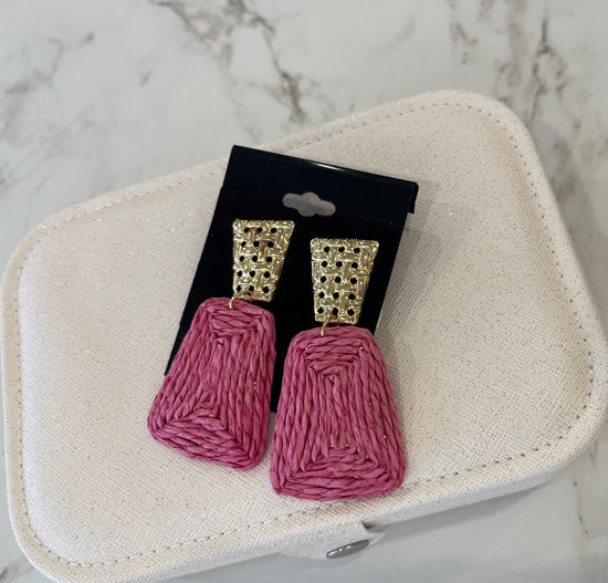 MER Faux Straw Dangle Earrings Fus3473