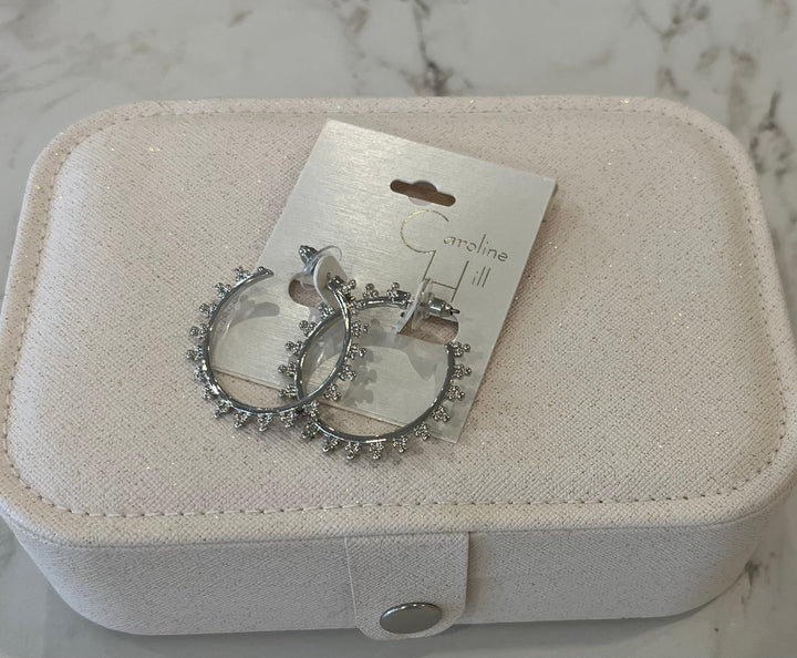 CH Earhart Sunburst Hoop Earring SILVER