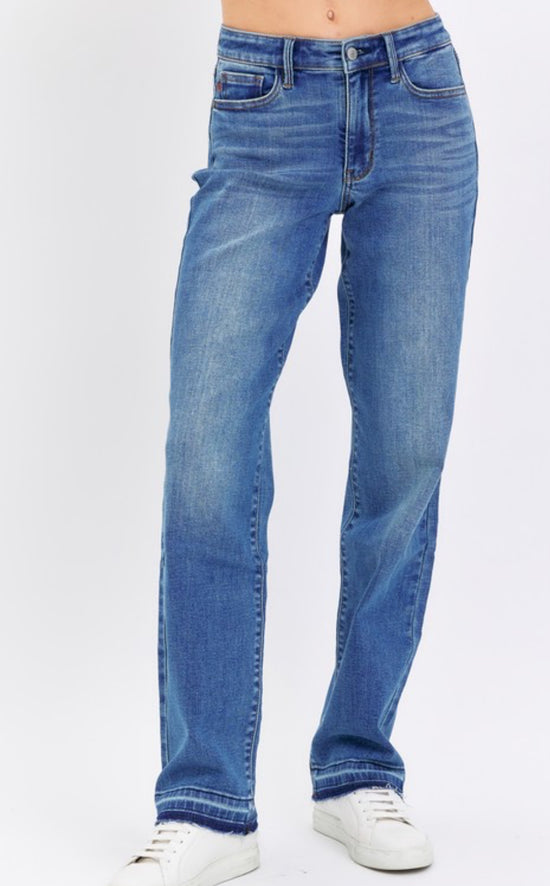 Judy Blue Dad Jeans Release Hem Mid Rise