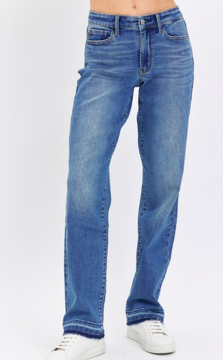 Judy Blue Dad Jeans Release Hem Mid Rise